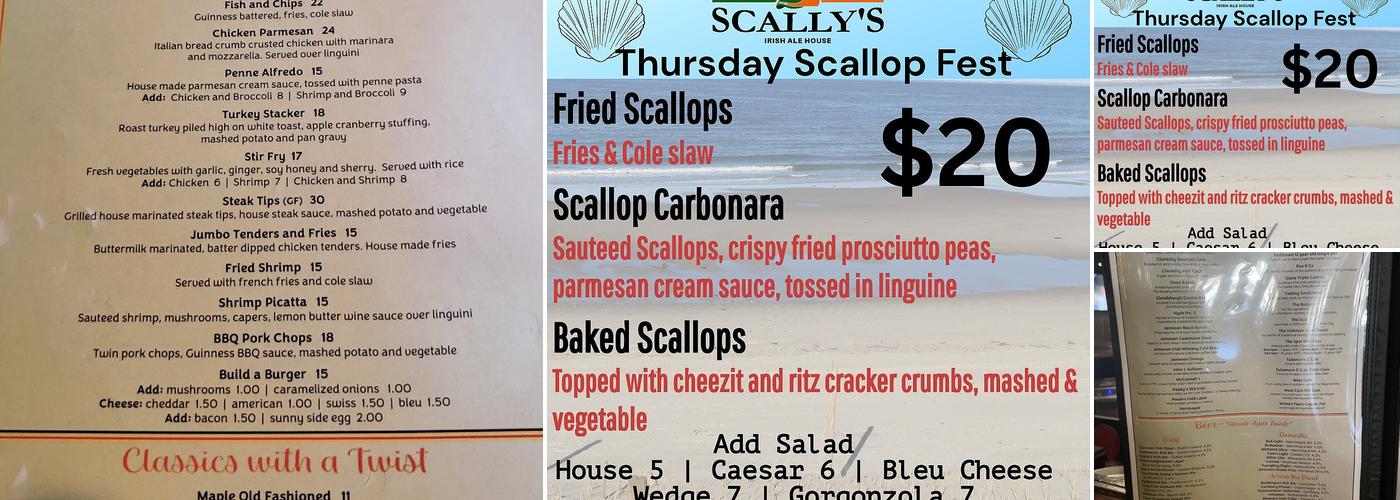 Scally's Irish Ale House Menu