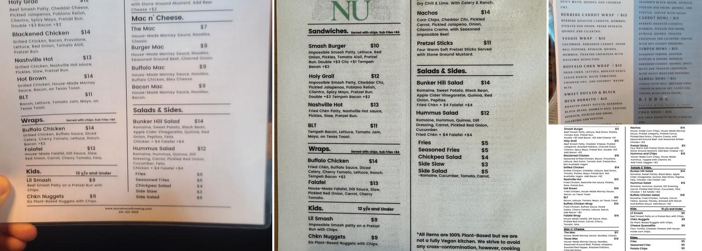 Stone Hound Brewing Company Menu
