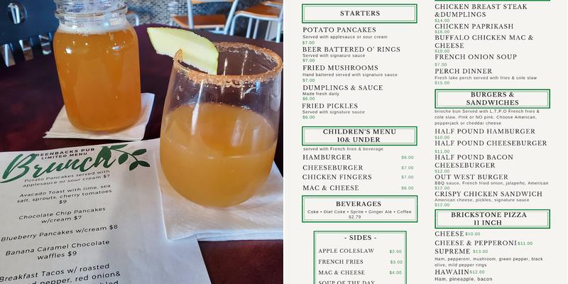 Greenback’s Pub Menu