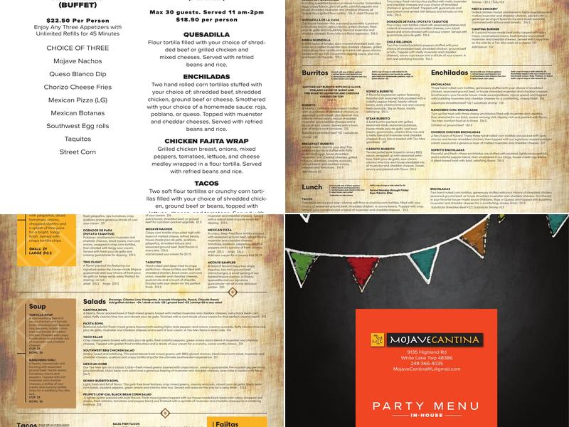 Mojave Cantina - White Lake Menu