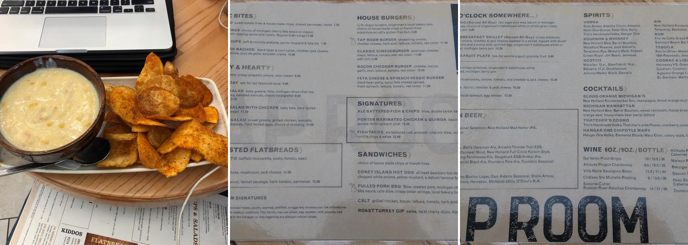 Great Lakes Tap Room Menu