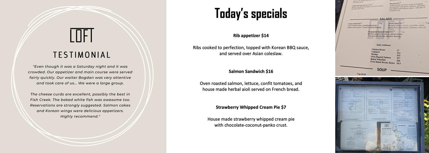 LOFT Menu
