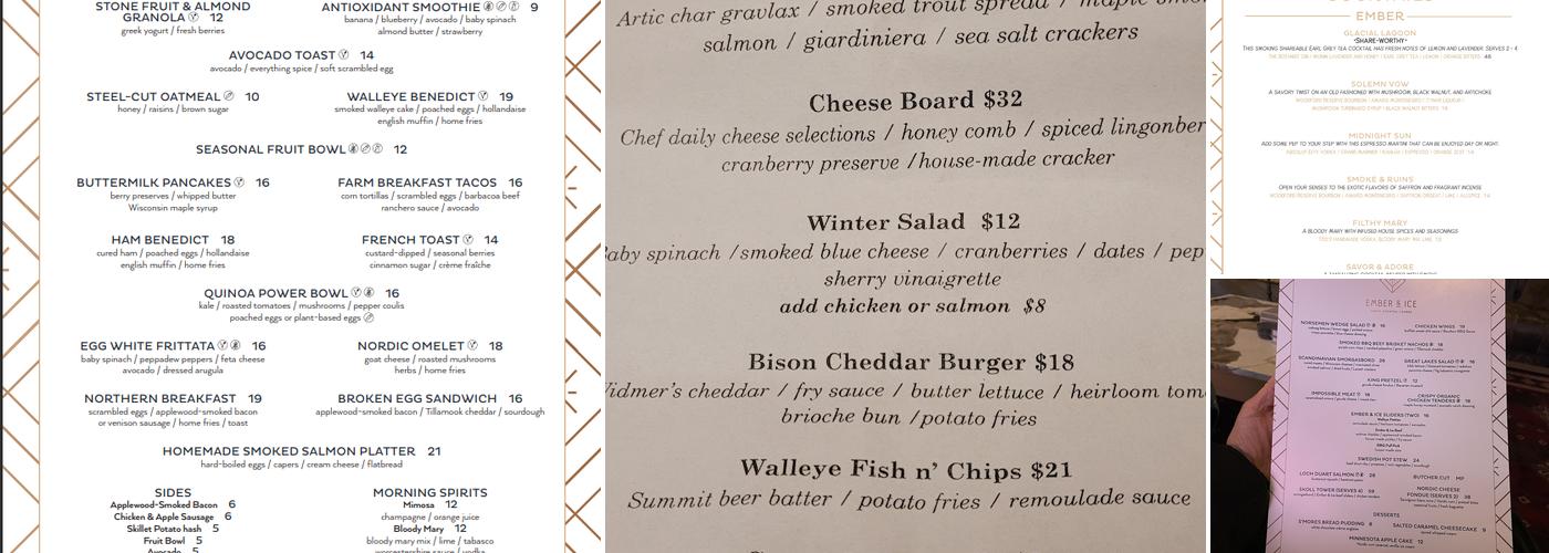Ember & Ice Menu