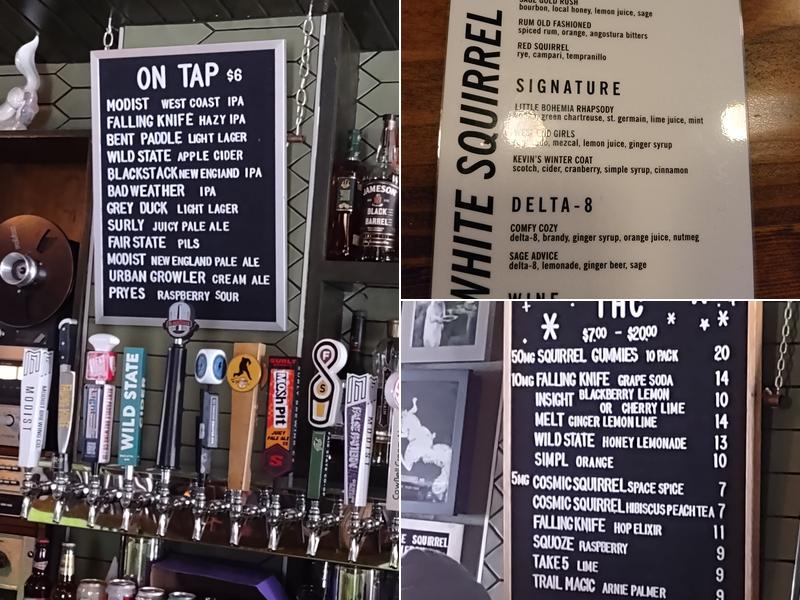 White Squirrel Bar Menu
