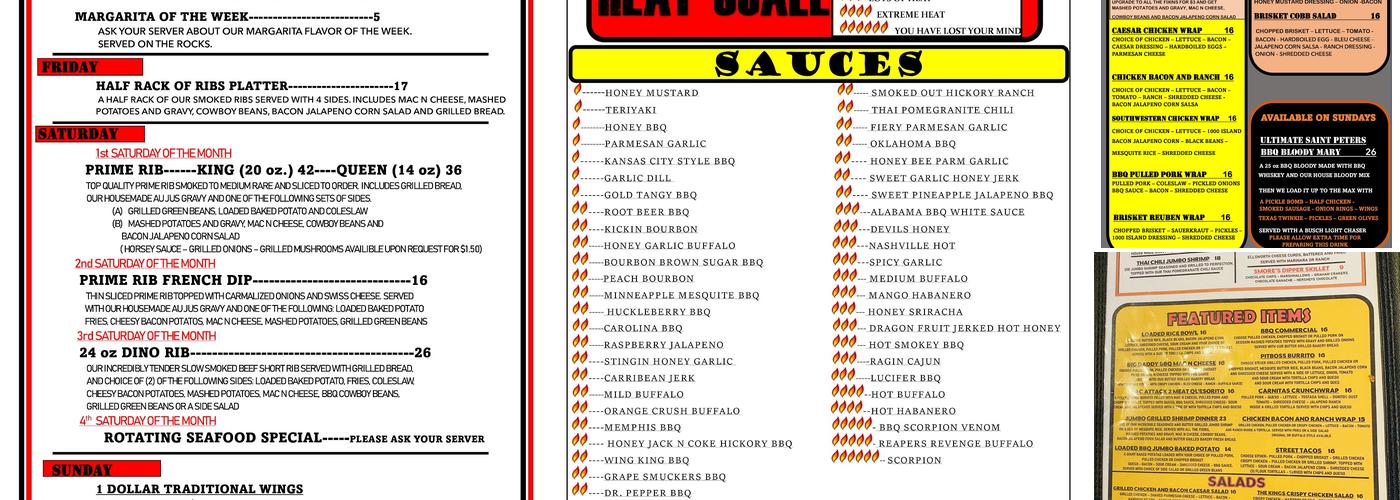 Minnesota Wing King Menu