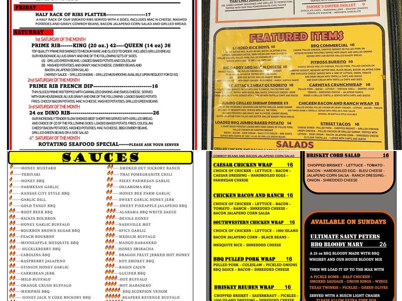 Minnesota Wing King Menu