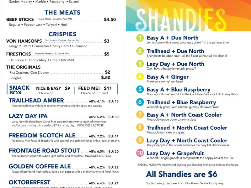 South x SouthEast Brewing Company Menu