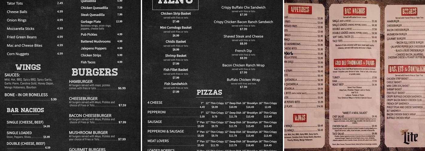 Norby's Inc Menu