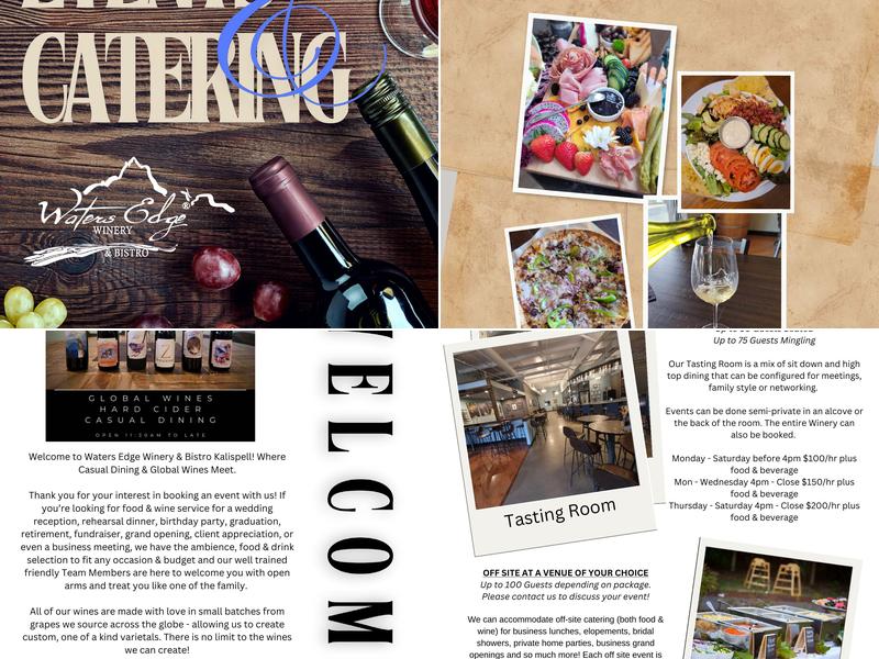 Waters Edge Winery & Bistro Kalispell Menu