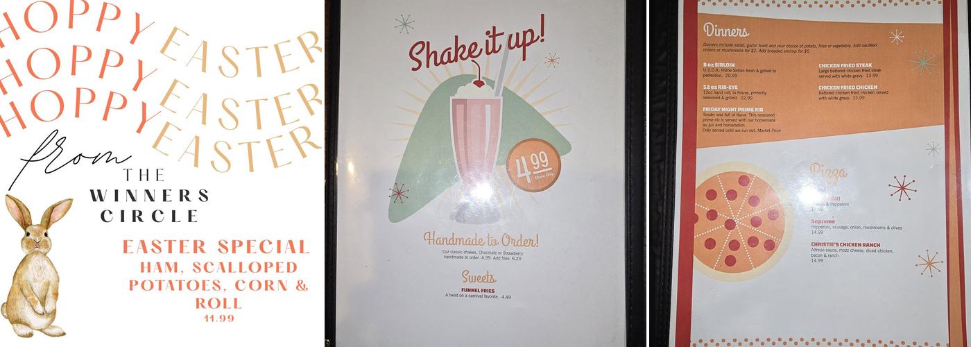 Winners Circle Menu