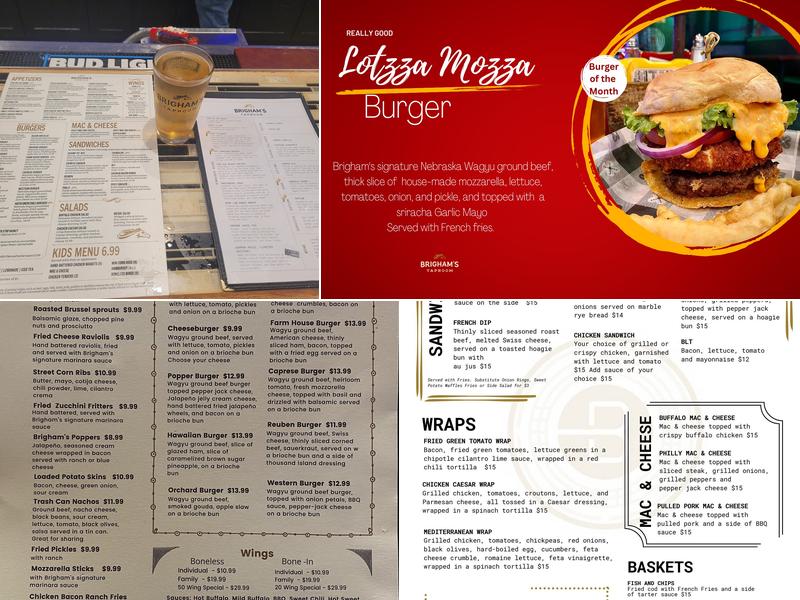 Brigham's Taproom Menu