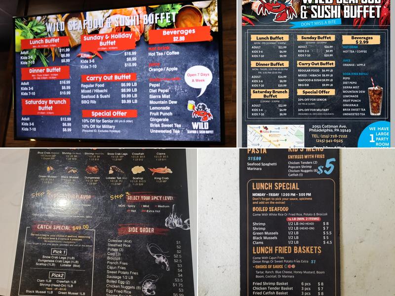 Wild Seafood & Sushi Buffet Menu