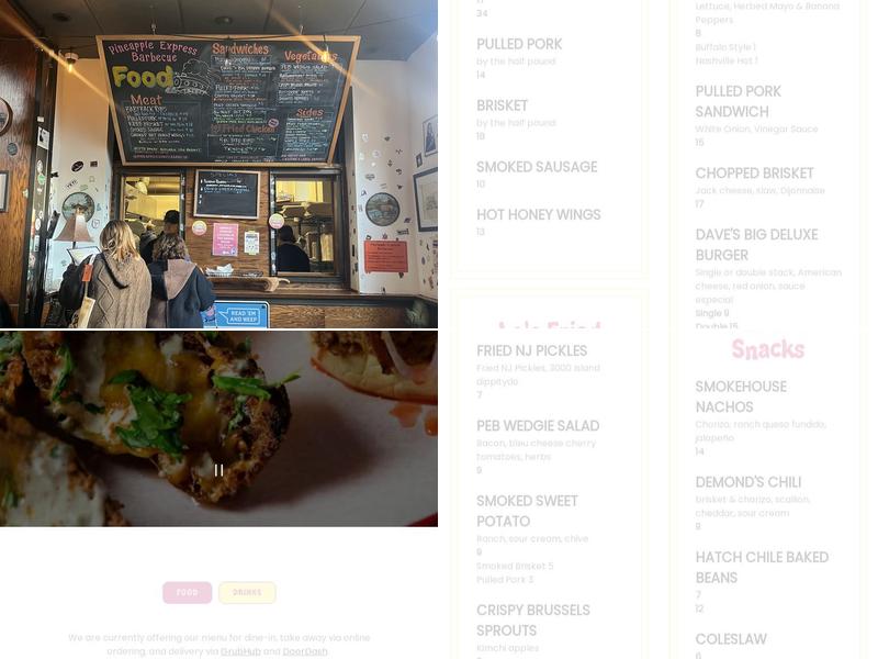 Pineapple Express Barbecue Menu