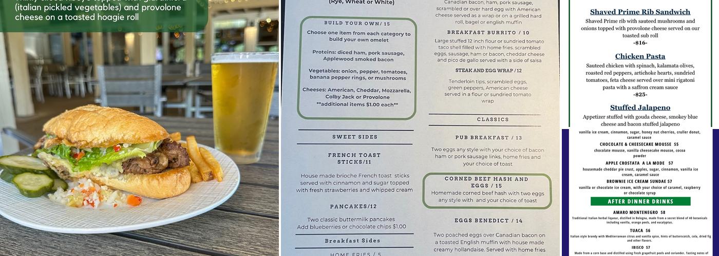 Pendleton Creek Pub Menu