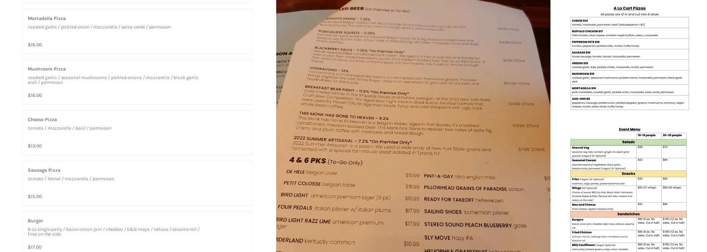 Strangebird Menu