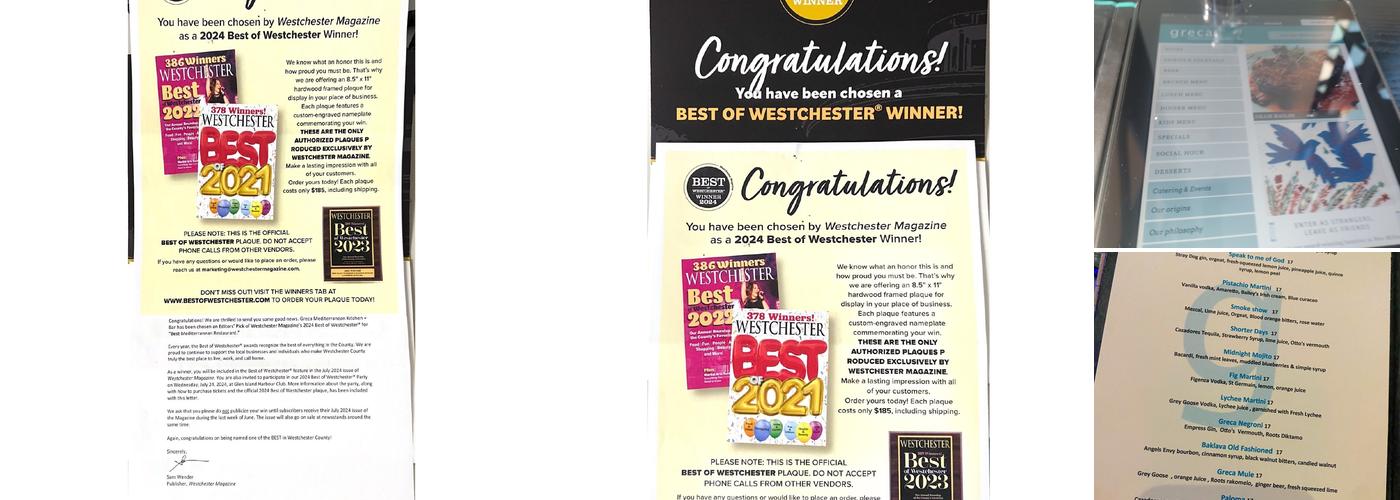 Greca Mediterranean Kitchen + Bar Menu