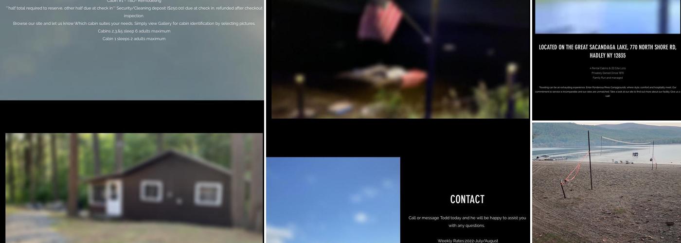 Ponderosa Pines Campgrounds Menu