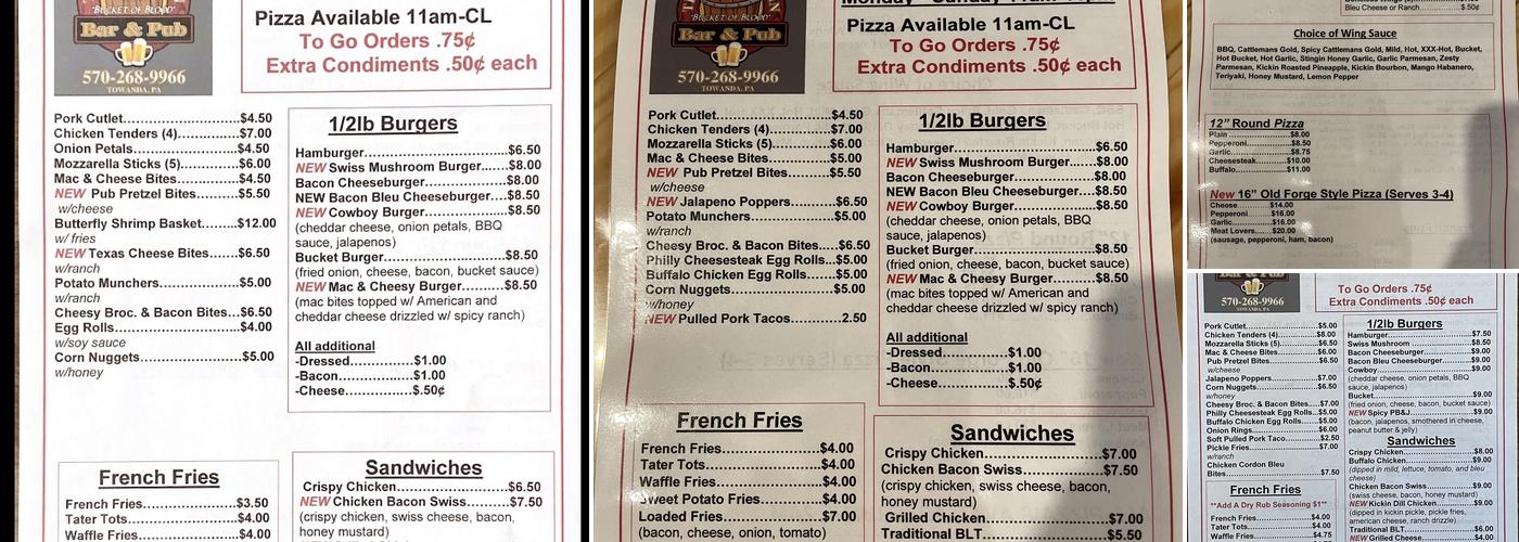 The Wayside Inn Menu