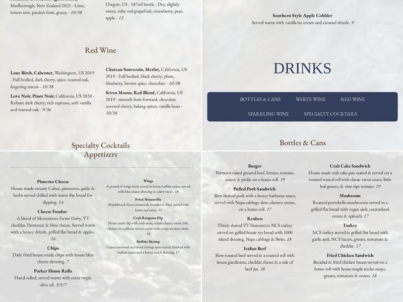 River Pub & Grill Menu