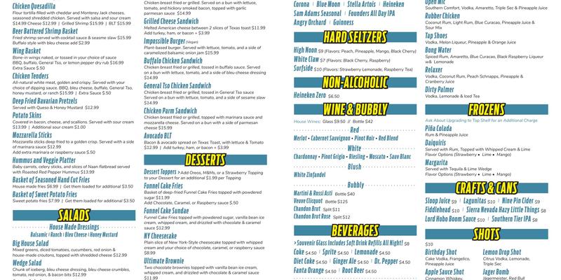 Funny Bone Menu