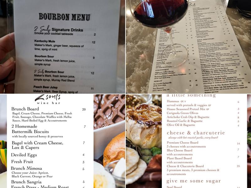 2 Souls Wine & Bourbon Bar Menu