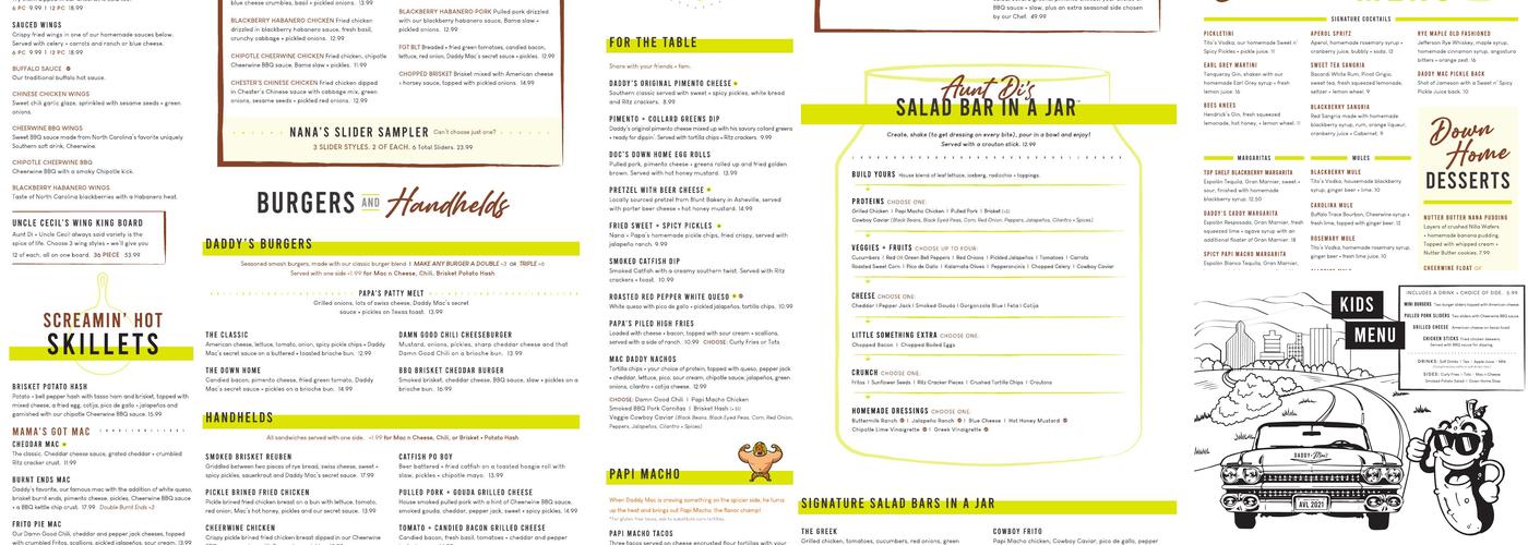 Daddy Mac's Down Home Dive Menu