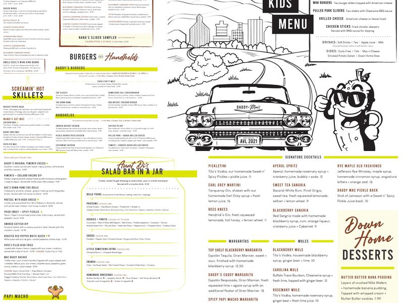 Daddy Mac's Down Home Dive Menu