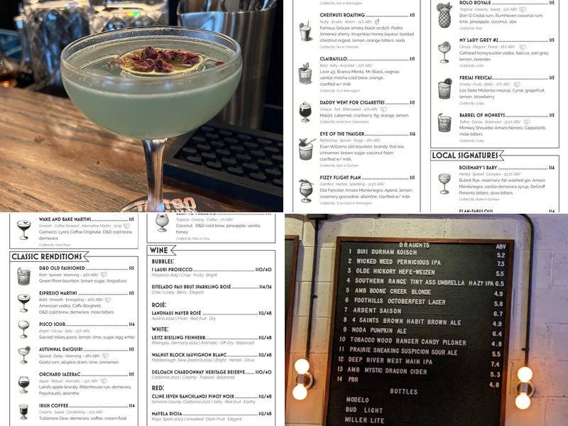 Dram and Draught Menu