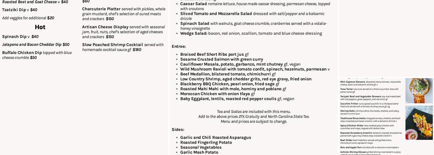 Botanical Lounge Menu