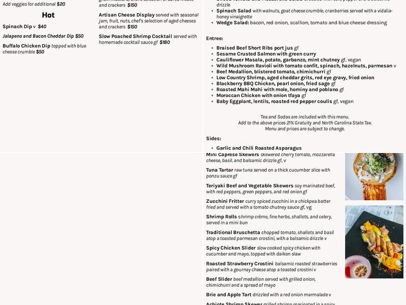 Botanical Lounge Menu