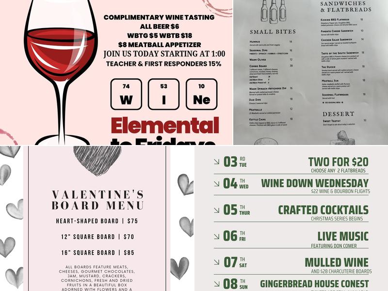 Branches Tasting Room Menu