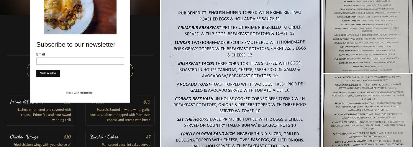 Chagrin River Pub Menu