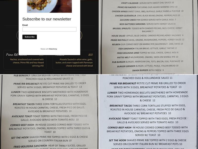 Chagrin River Pub Menu