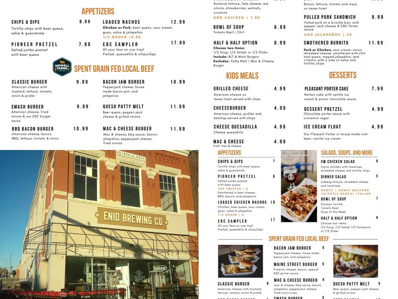 Enid Brewing Company & Eatery Menu