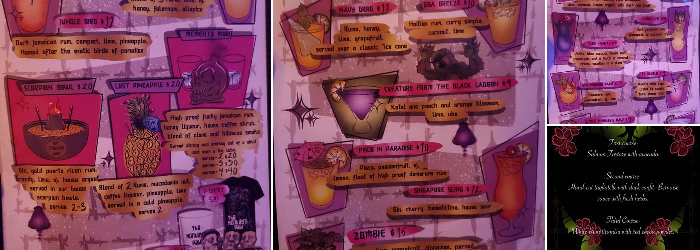 The Monkey's Paw Menu