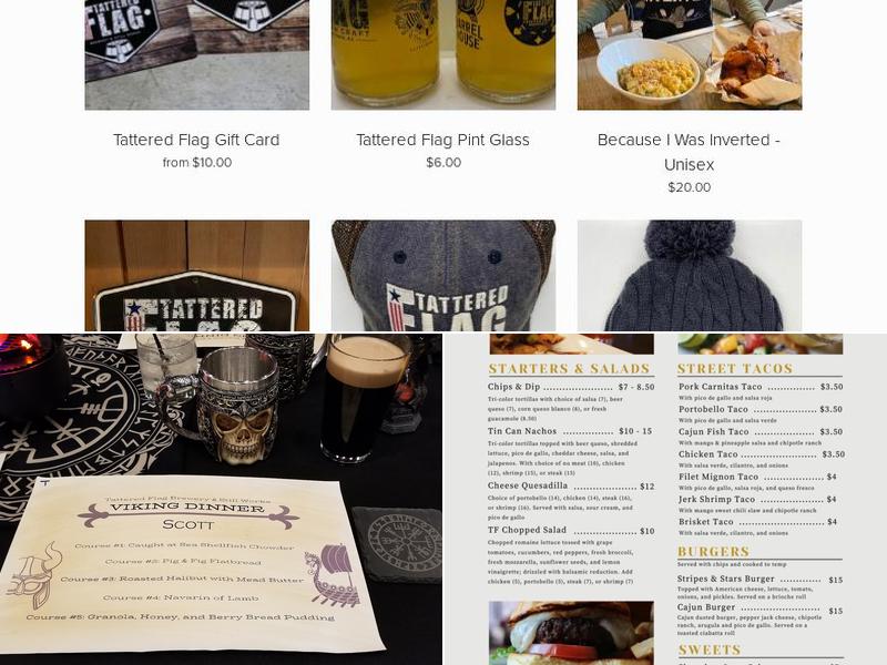 Tattered Flag Distillery Bar Menu