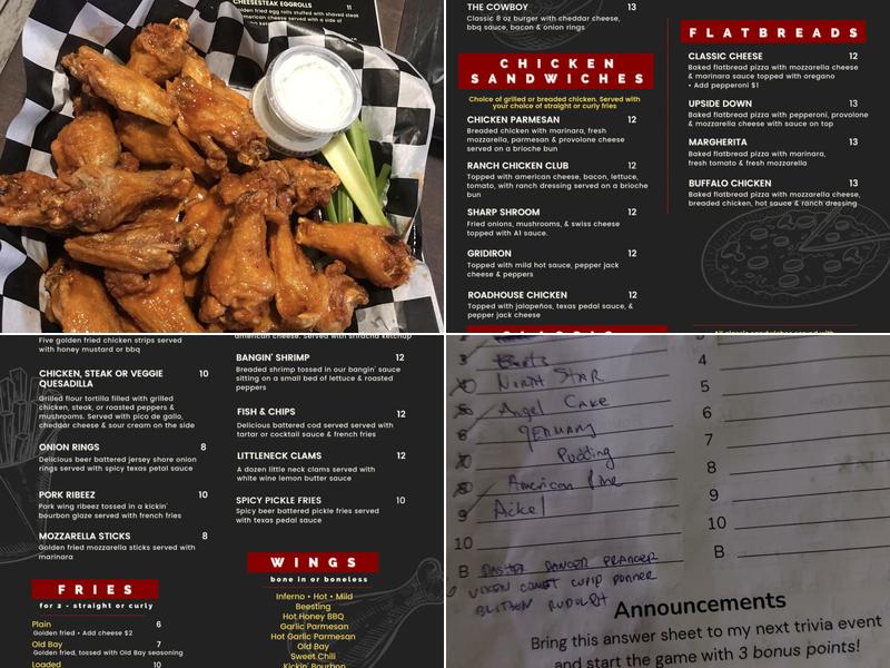 Gridiron Menu