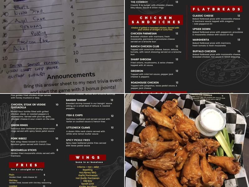Gridiron Menu