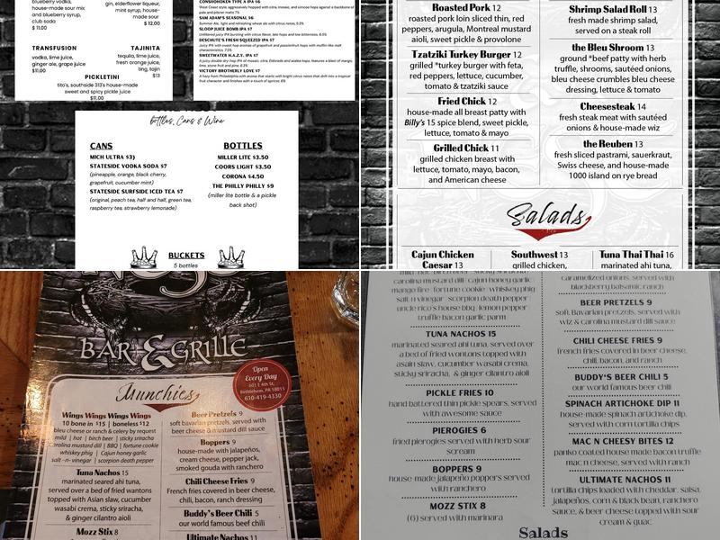 The Nest Bar & Grille Menu