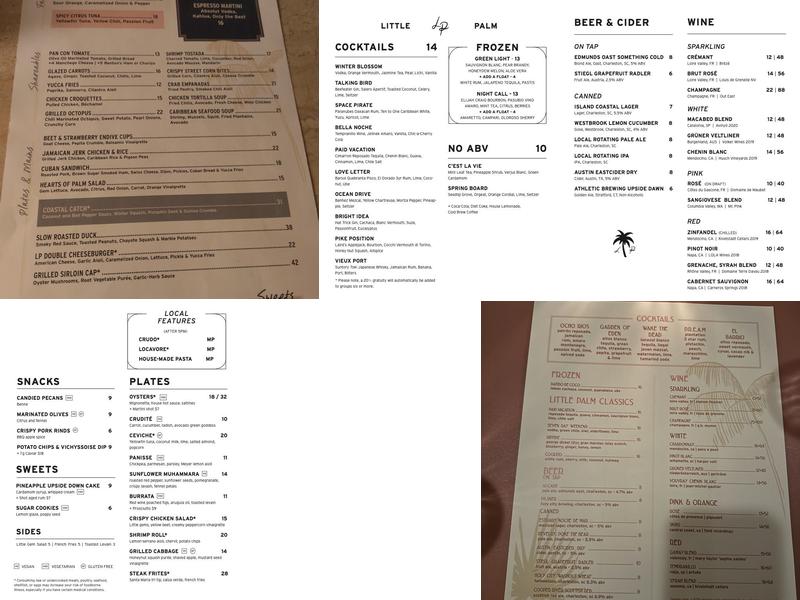 Little Palm Menu