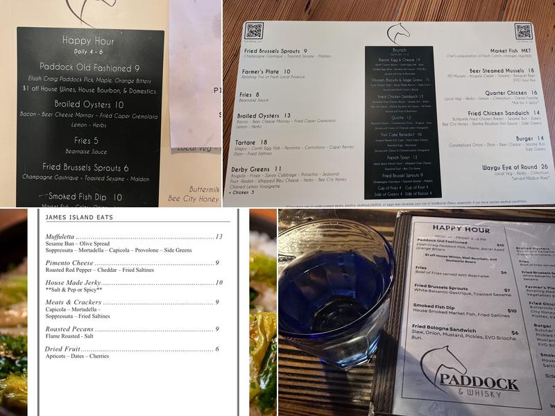 Paddock & Whisky Menu