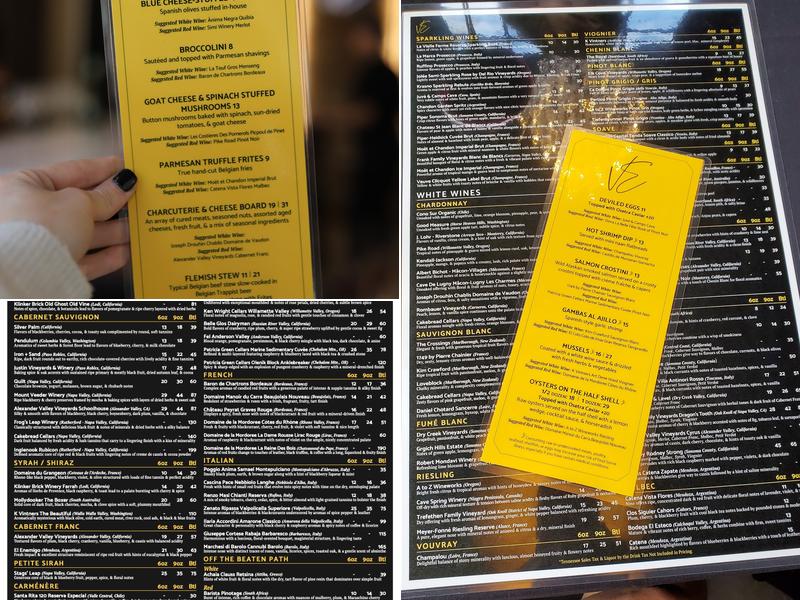 Van Edom's Wine Bar Menu