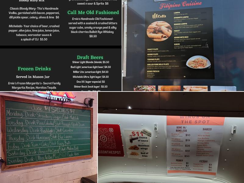 Ernie's Patio Bar Menu