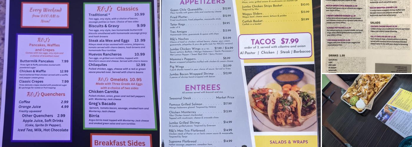 R&J's Bar and Grill Menu