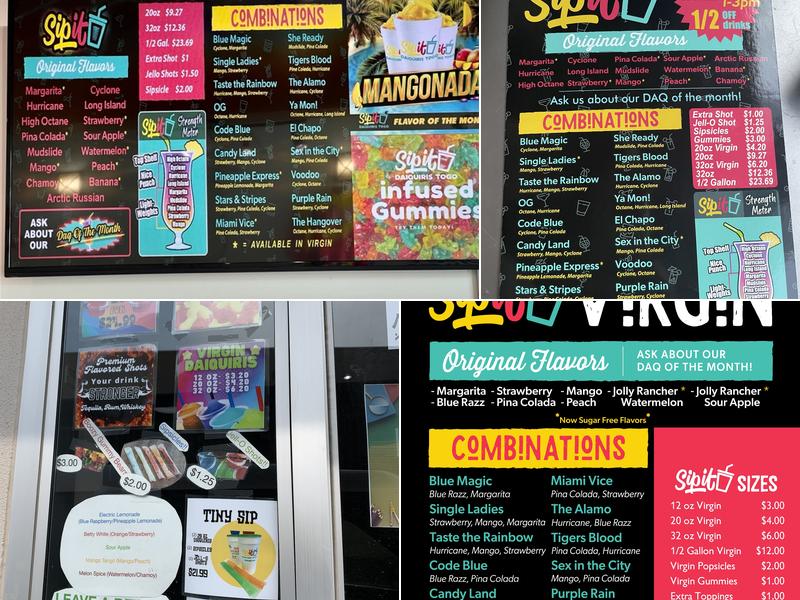 SipIT Daiquiris & Margaritas to go Menu