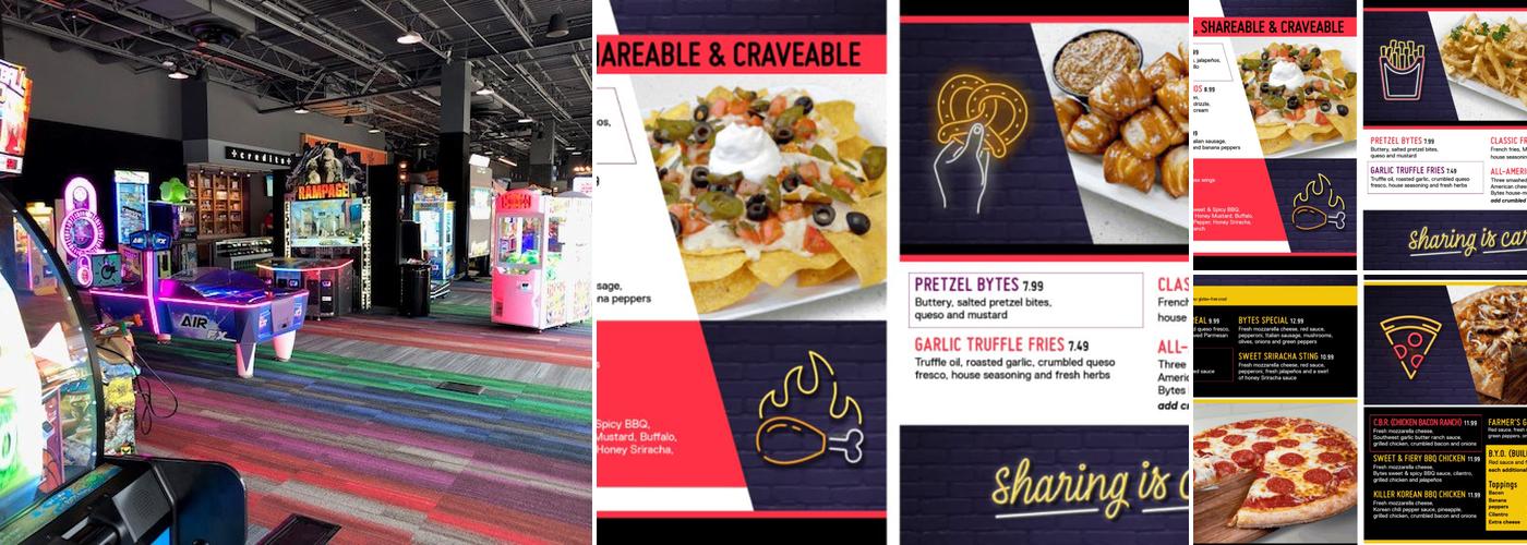 Bytes Arcade + Eatery Menu