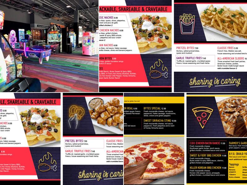Bytes Arcade + Eatery Menu