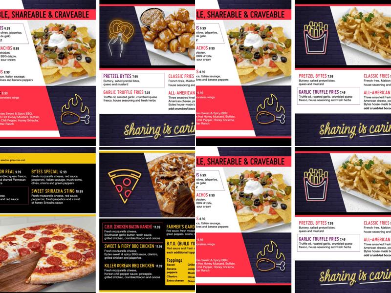 Bytes Arcade + Eatery Menu
