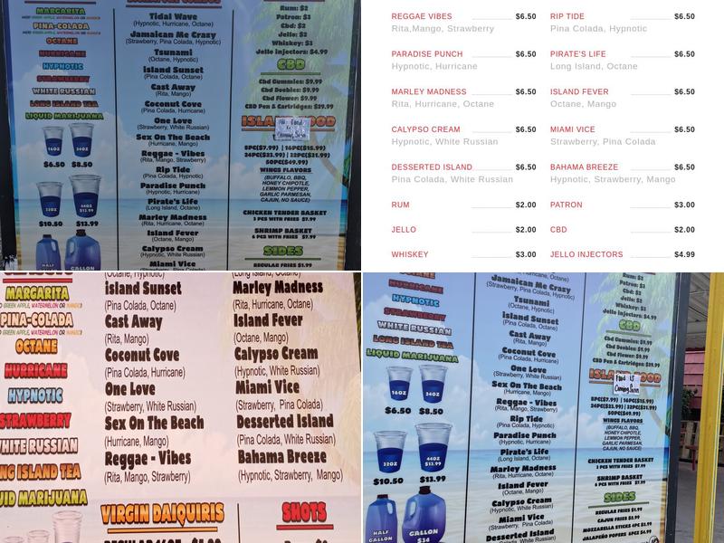 Daiquiri Island ToGo Menu