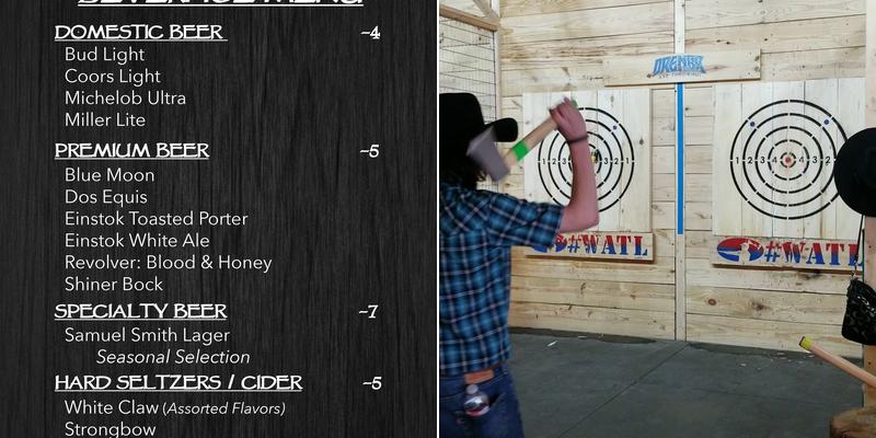 Drengr Axe Throwing Menu